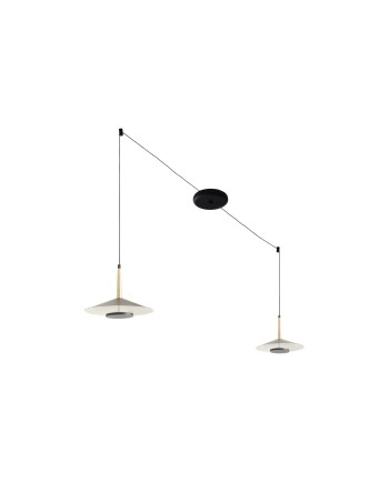 ORION * COLGANTE LED NEGRO/CUERO  2L*8W 3000K